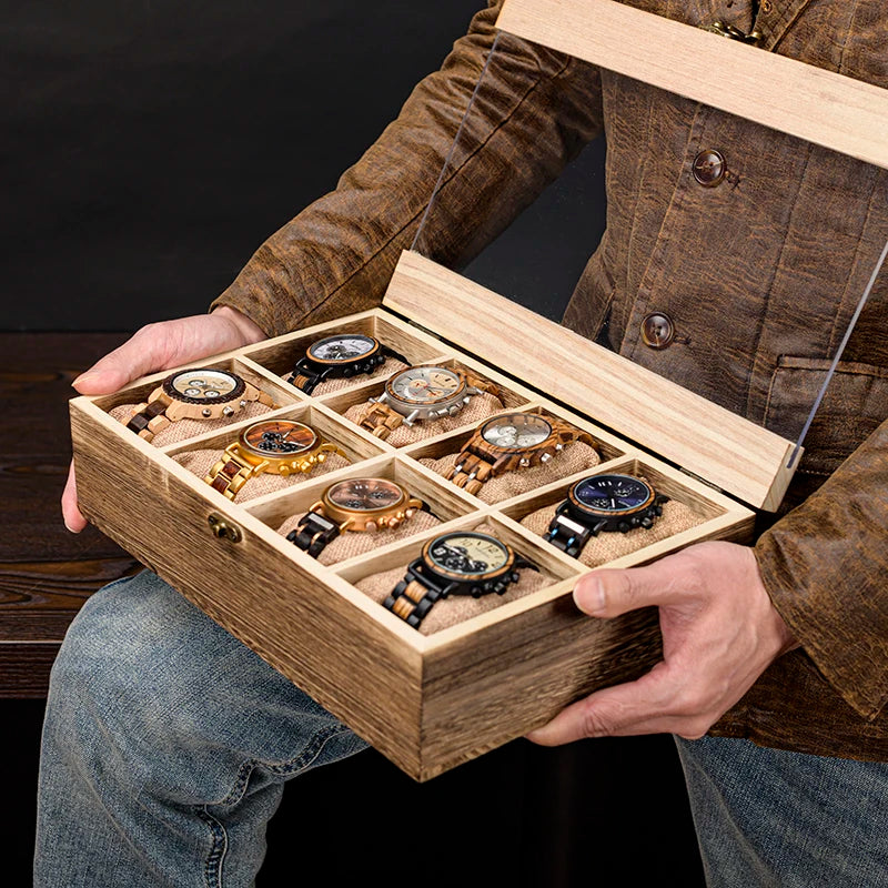 BoboBird Wooden Watch Display & Storage Box - Organizer with PIllow Inserts