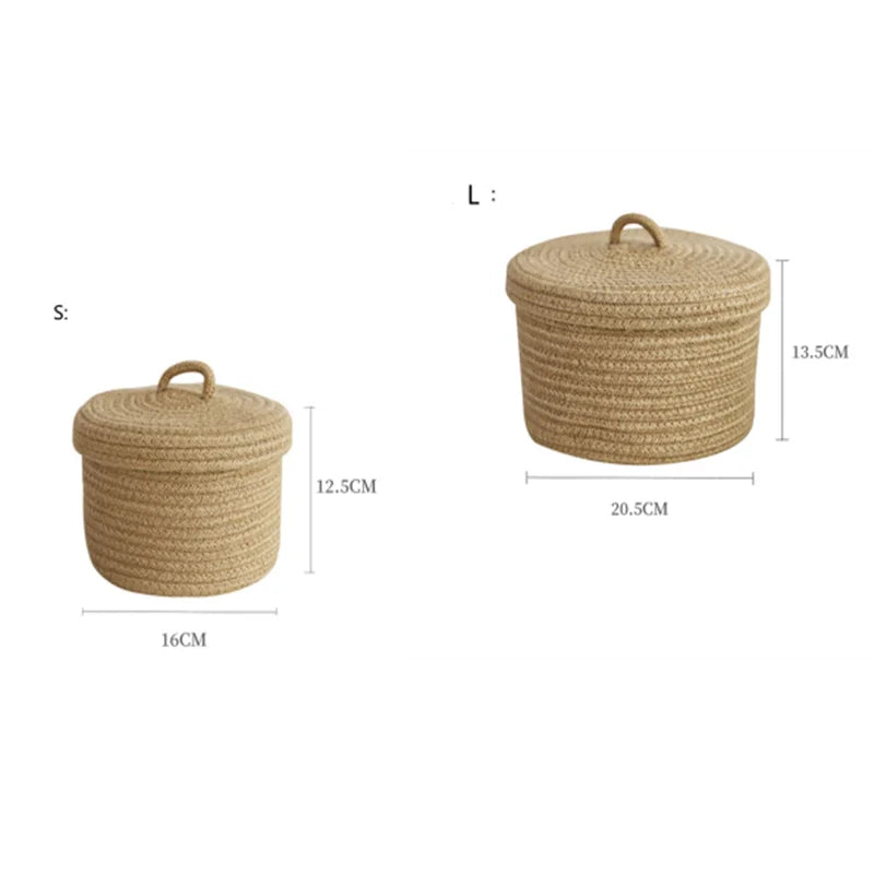 Jute Storage Tabletop Baskets for Bathroom, Kitchen, Bedroom