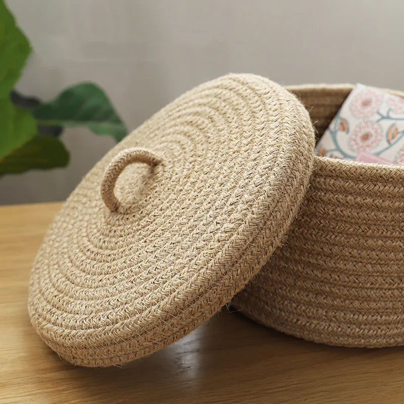 Jute Storage Tabletop Baskets for Bathroom, Kitchen, Bedroom