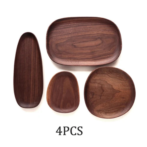 Solid Wood Oval Decorative Plate - Minimalist Home Styling