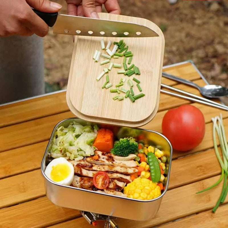 Eco Friendly Bamboo & Stainless Steel Japanese Style Lunch Box
