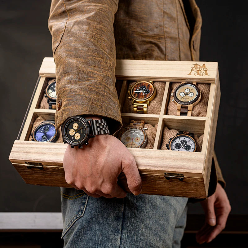 BoboBird Wooden Watch Display & Storage Box - Organizer with PIllow Inserts