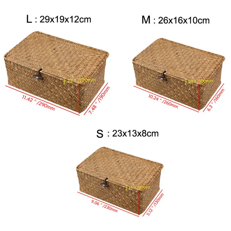 Handwoven Rattan Storage Baskets