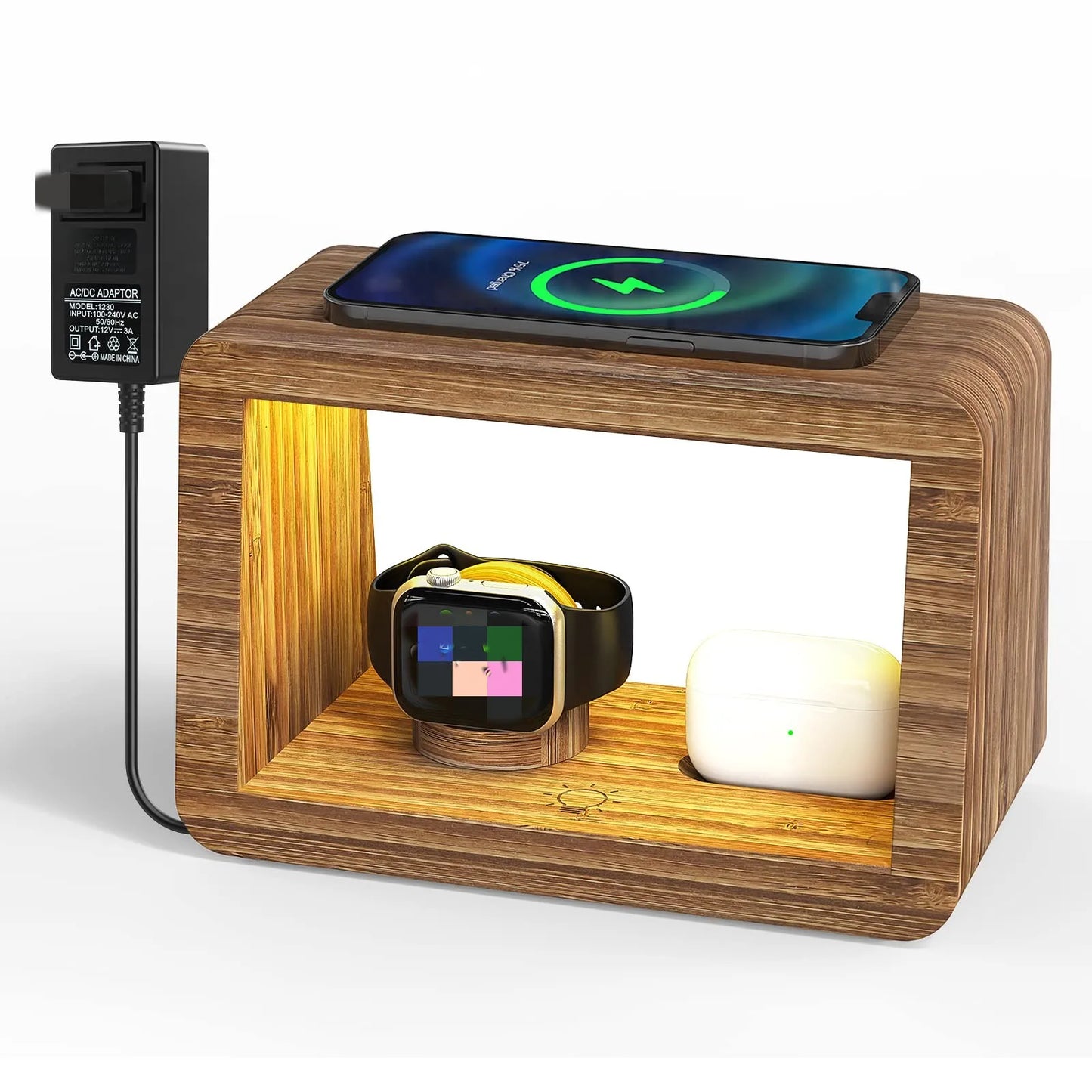Eco Charging Station – Bamboo Dock & Desk Organizer