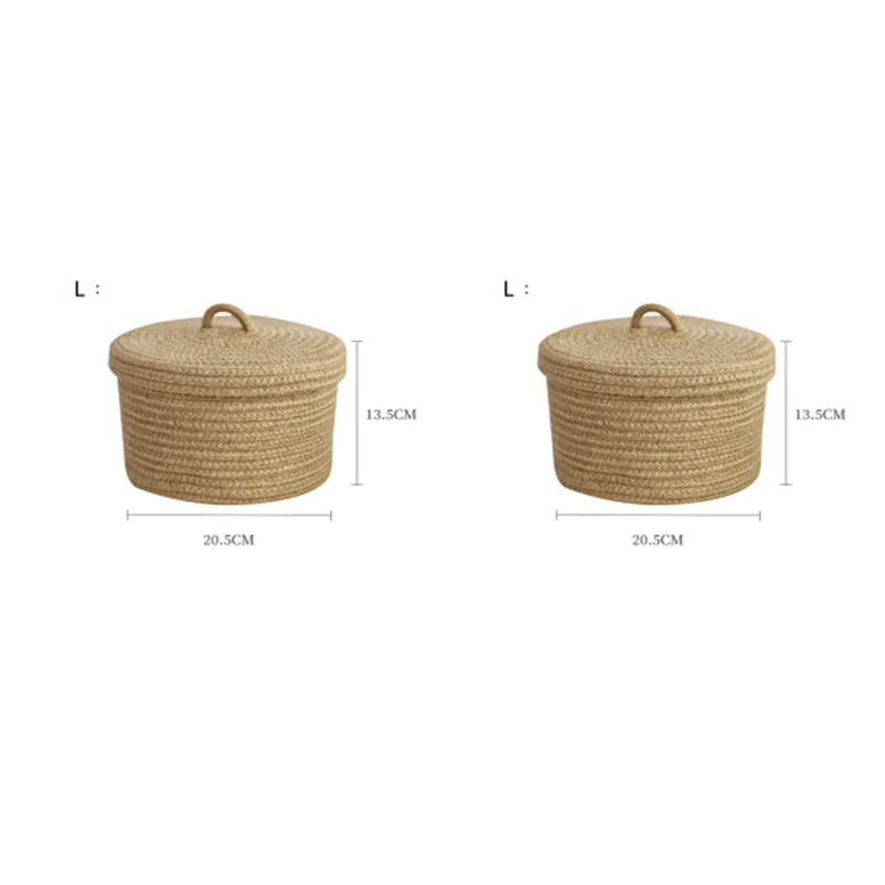 Jute Storage Tabletop Baskets for Bathroom, Kitchen, Bedroom