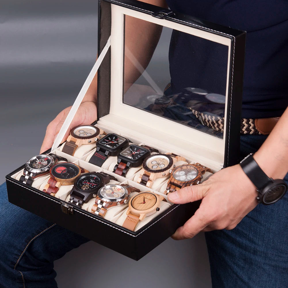 BoboBird Wooden Watch Display & Storage Box - Organizer with PIllow Inserts