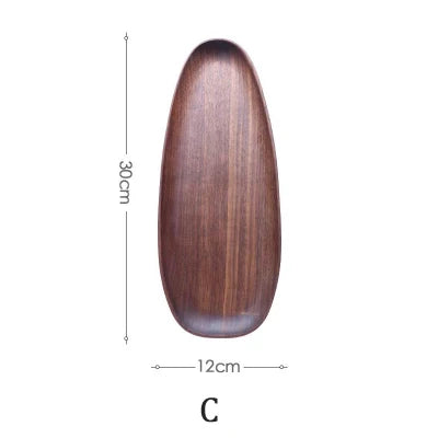 Solid Wood Oval Decorative Plate - Minimalist Home Styling