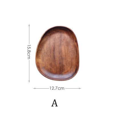 Solid Wood Oval Decorative Plate - Minimalist Home Styling