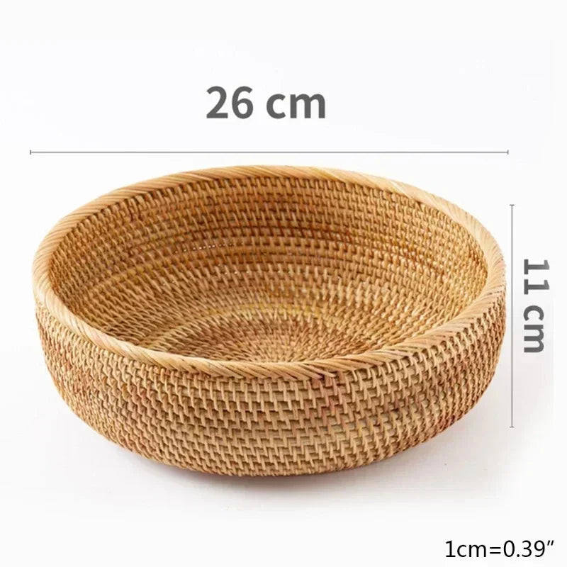Handwoven Rectangular Rattan Wicker Basket