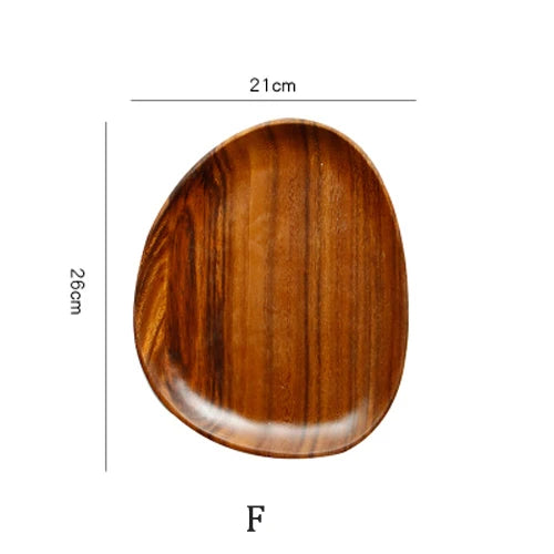 Solid Wood Oval Decorative Plate - Minimalist Home Styling