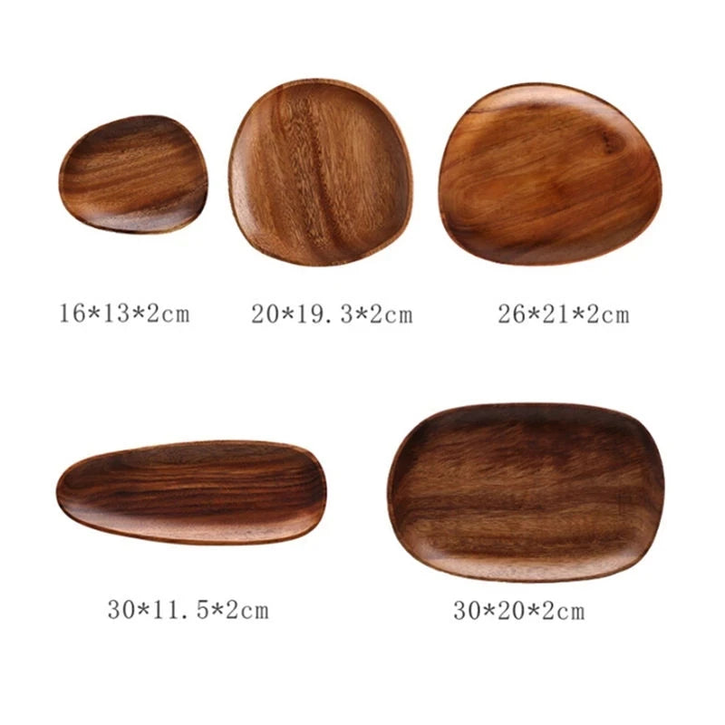 Solid Wood Oval Decorative Plate - Minimalist Home Styling