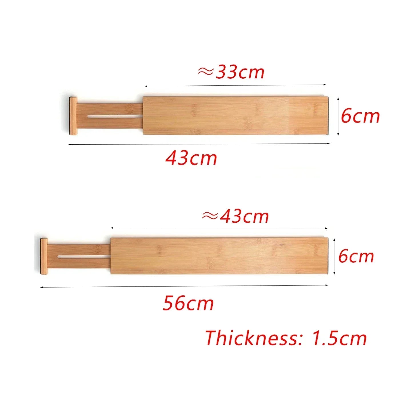 Expandable Bamboo Drawer Dividers-Adjustable Kitchen & Home Organizers