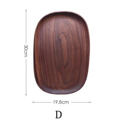 Solid Wood Oval Decorative Plate - Minimalist Home Styling