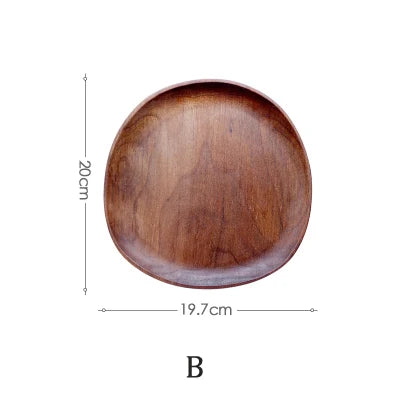 Solid Wood Oval Decorative Plate - Minimalist Home Styling