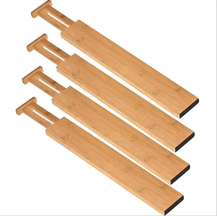 Expandable Bamboo Drawer Dividers-Adjustable Kitchen & Home Organizers